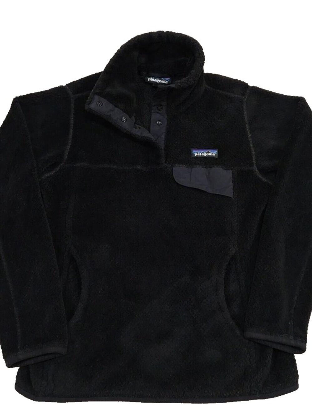 Patagonia Snap-T Fleece Womens XS Re-Tool Sherpa Pullover Sweater Black